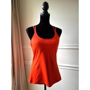 Old Navy Active Powersoft POPPY RED ORANGE Sports Top Bra M